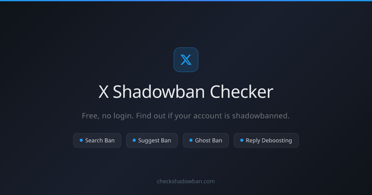 X Shadowban Checker | Free Search Ban, Ghost Ban and Reply Deboosting Test